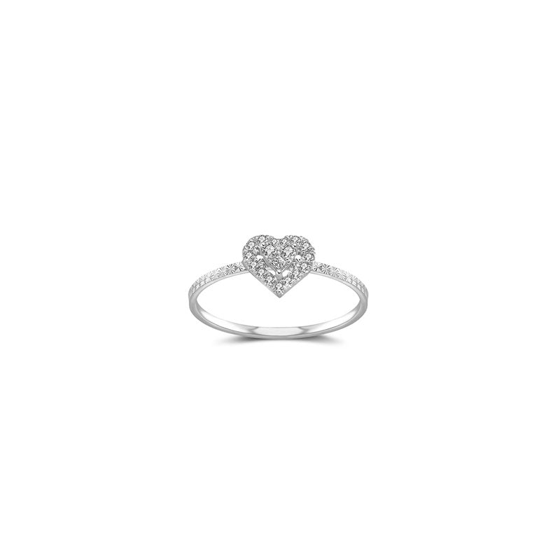 18k Gold Heart Shape Diamond Ring - Genevieve Collection