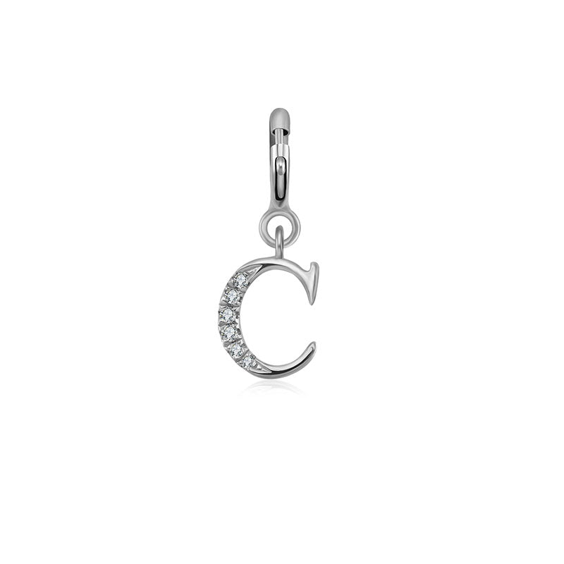 18k Gold Letter "C" Diamond Charms - Genevieve Collection