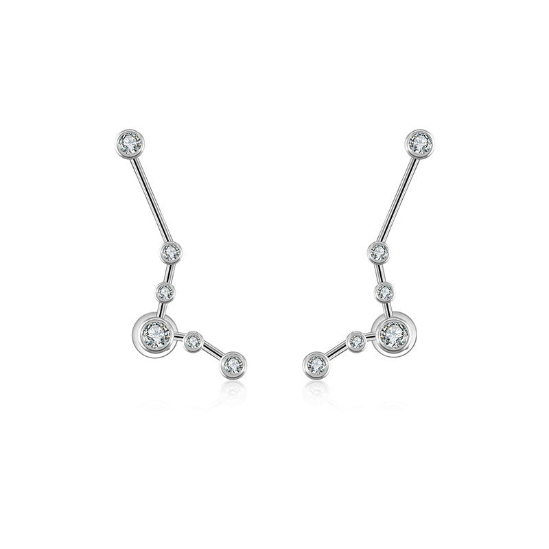 Pisces Zodiac Constellation Earring 18k Gold & Diamond - Genevieve Collection