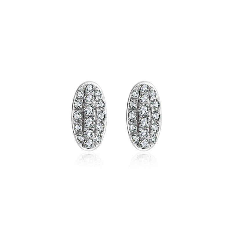 18k Gold Oval Shape Diamond Earring - Genevieve Collection