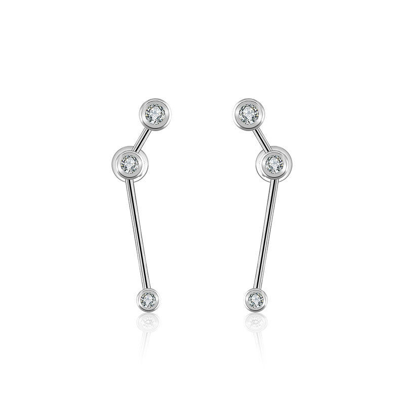 Aries Zodiac Constellation Earring 18k Gold & Diamond - Genevieve Collection