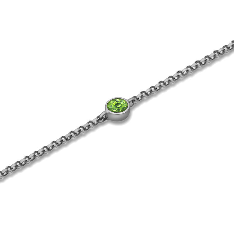18k Gold August Birthstone Peridot Bracelet - Genevieve Collection