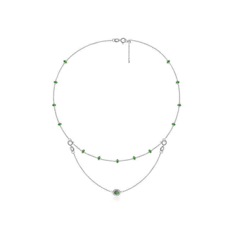 18k Gold 2 Ways By The Yard Emerald Bead Necklace - Genevieve Collection