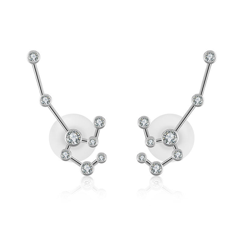 Leo Zodiac Constellation Earring 18k Gold & Diamond - Genevieve Collection