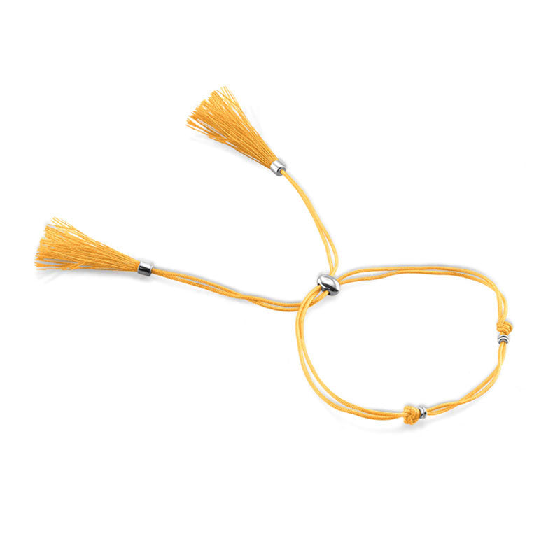 18k Gold Yellow Tassel Bracelet with Gold Beads - Genevieve Collection