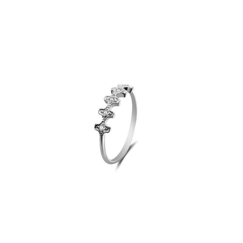 18k Gold Fog Arabesque Diamond Ring - Genevieve Collection