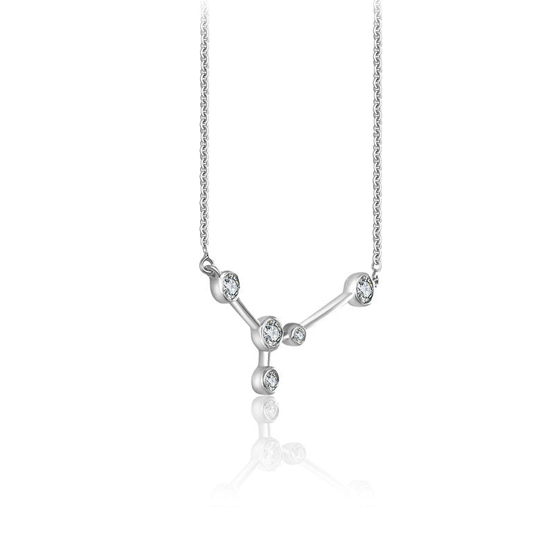 Cancer Zodiac Constellation Necklace 18k Gold & Diamond - Genevieve Collection