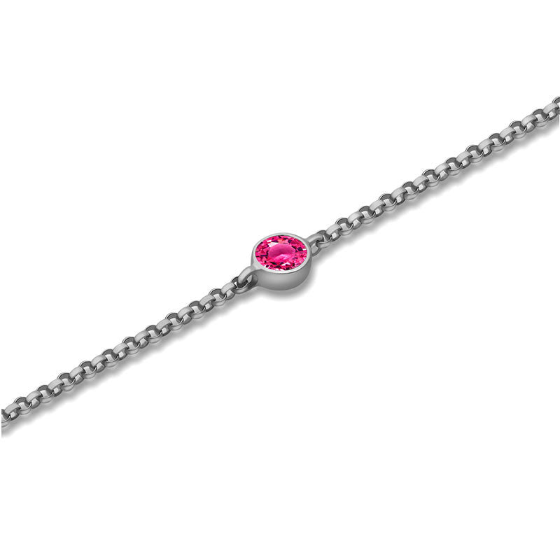 18k Gold October Birthstone Tourmaline Bracelet - Genevieve Collection
