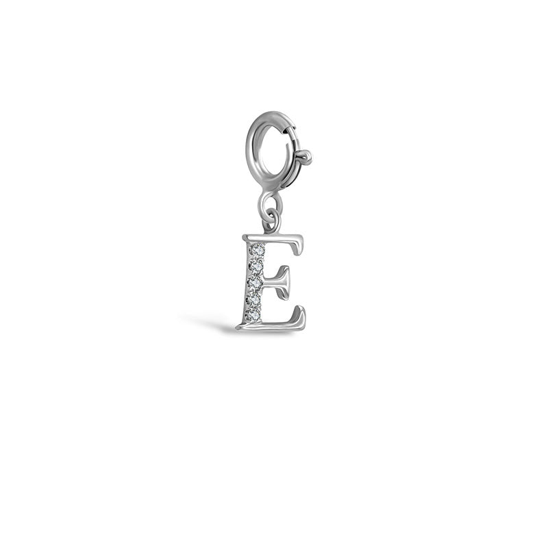 18k Gold Letter "E" Diamond Charms - Genevieve Collection