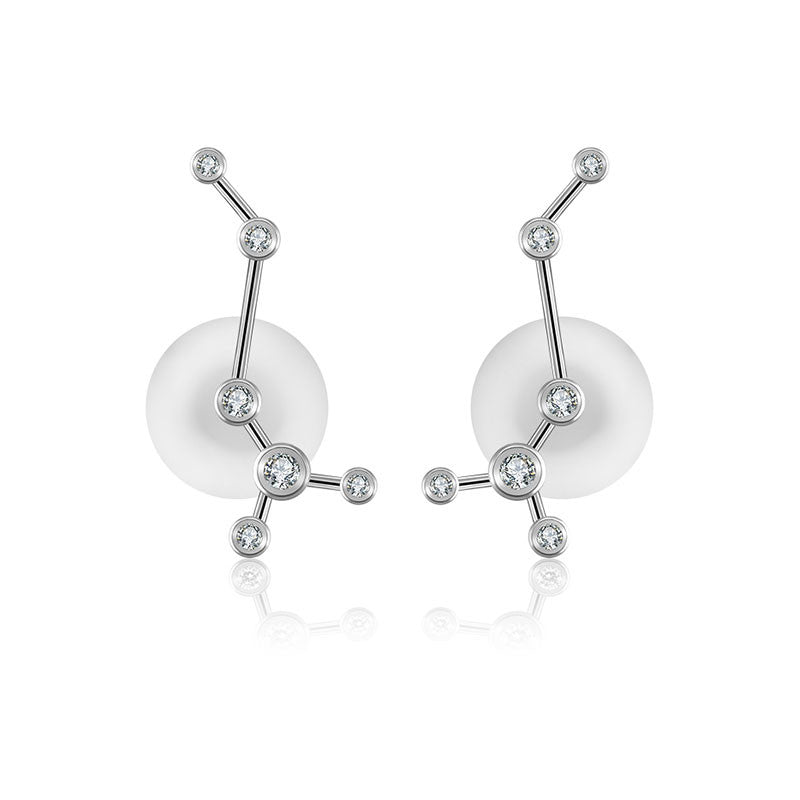 Scorpio Zodiac Constellation Earring 18k Gold & Diamond - Genevieve Collection