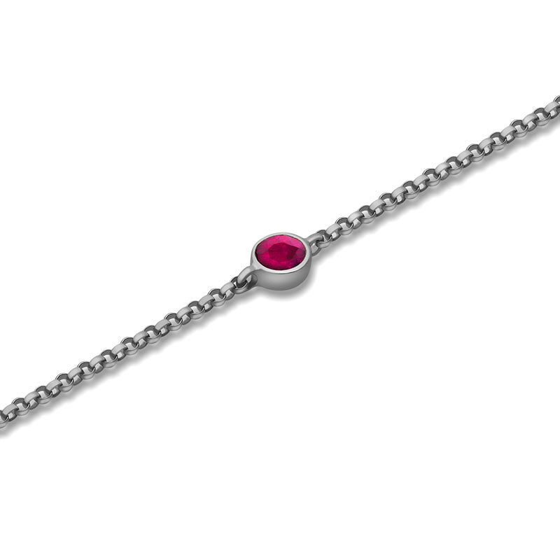 18k Gold July Birthstone Ruby Bracelet - Genevieve Collection