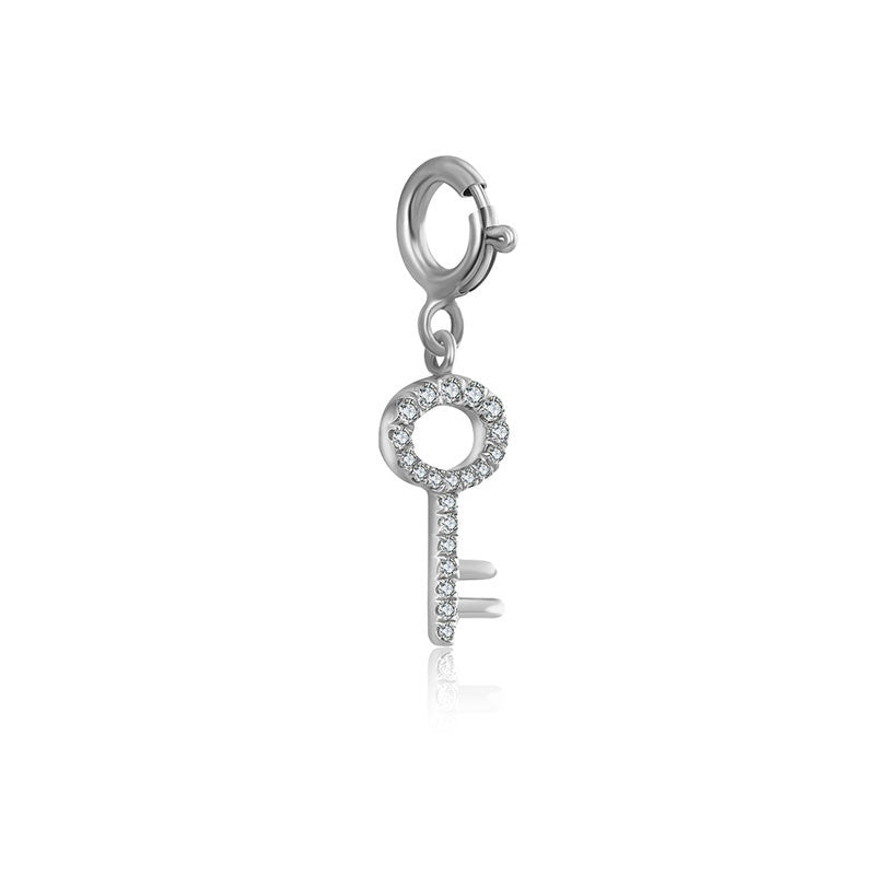 18k Gold Key Shape Diamond Charms - Genevieve Collection
