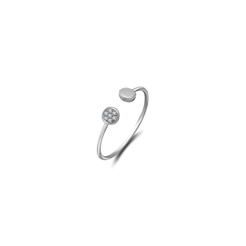 18k Gold Double Round Shape Diamond Ring - Genevieve Collection