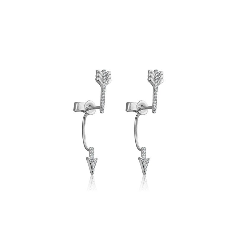 18k Gold Arrow Shape Diamond Earring - Genevieve Collection