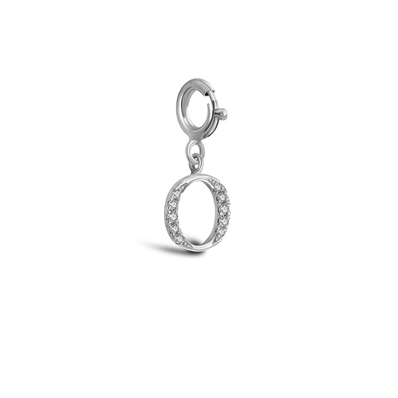 18k Gold Letter "O" Diamond Charms - Genevieve Collection