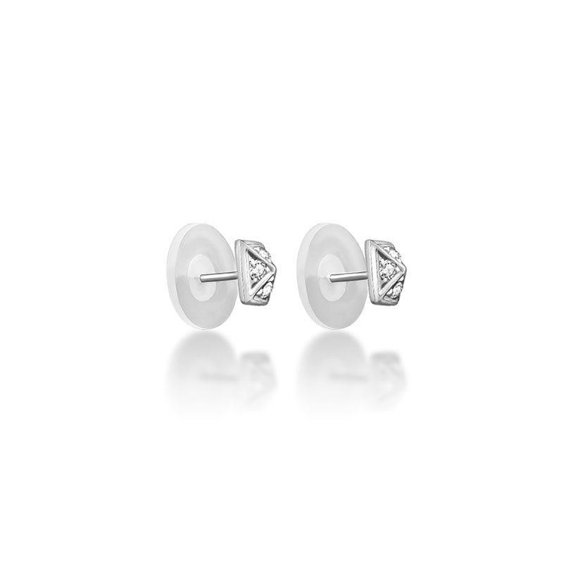 18k Gold Rhombus Shape Diamond Earring - Genevieve Collection