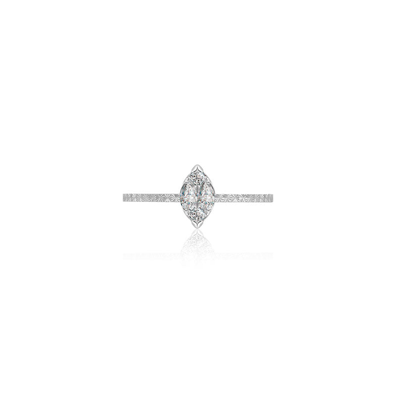 18k Gold Marquise Shape Diamond Ring - Genevieve Collection