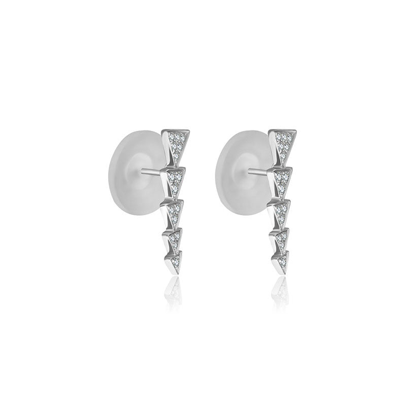18k Gold Link Arrow Diamond Earring - Genevieve Collection