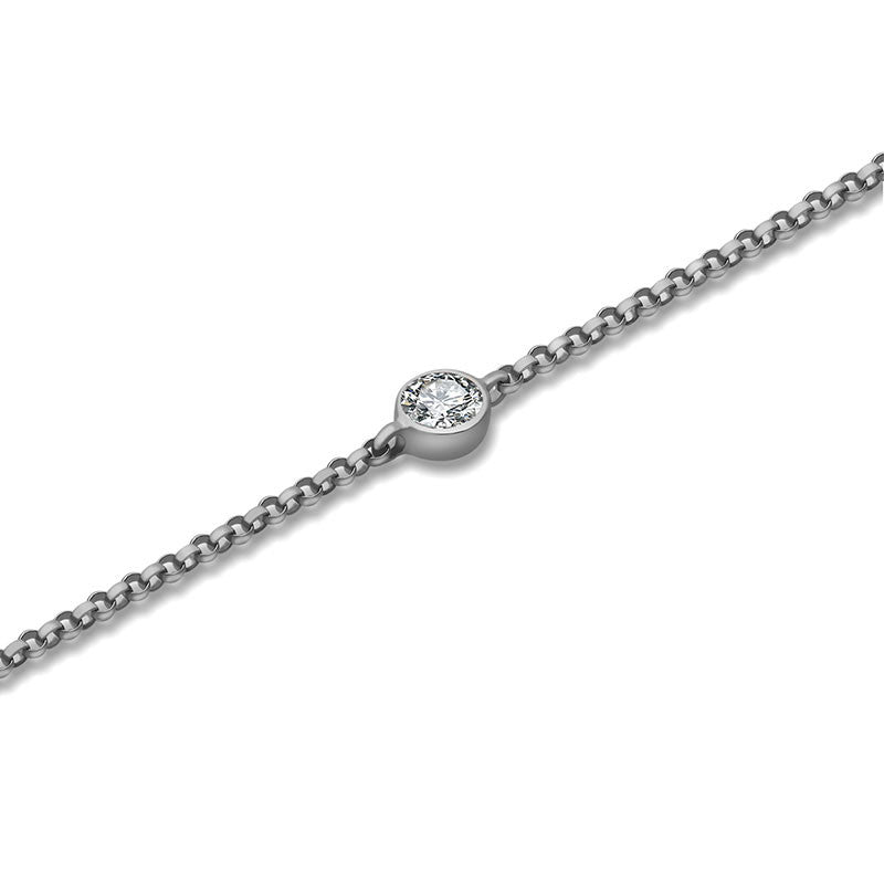 18k Gold Love At First Sight Single Diamond 18k Gold Bracelet - Genevieve Collection