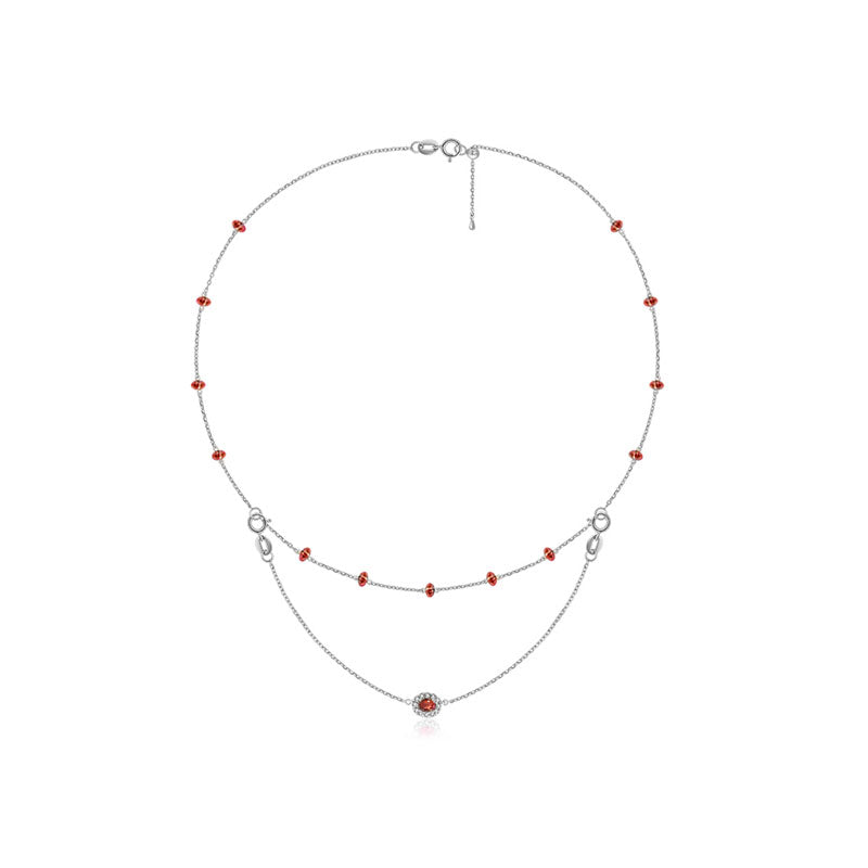 18k Gold 2 Ways By The Yard Ruby Bead Necklace - Genevieve Collection