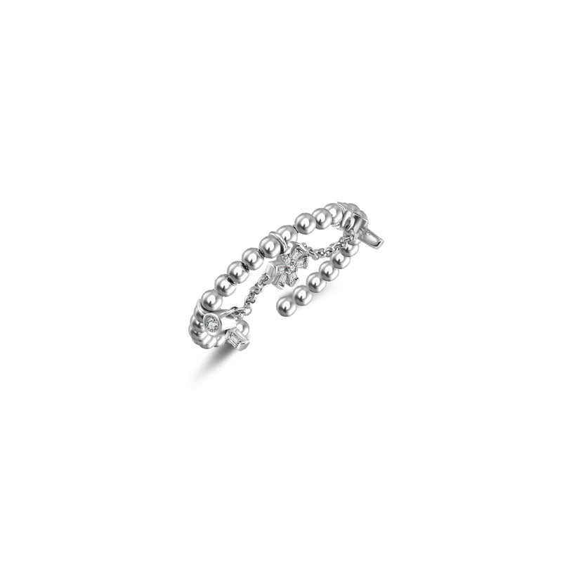 18k Gold Star Shape Adjustable Titanium Diamond Ring - Genevieve Collection