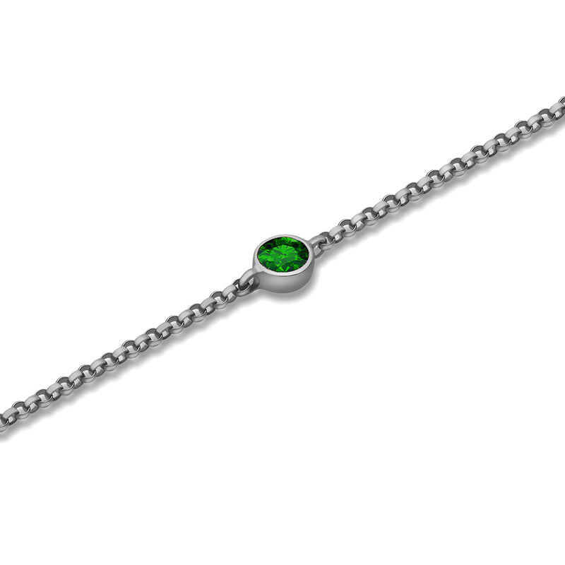 18k Gold May Birthstone Emerald Bracelet - Genevieve Collection