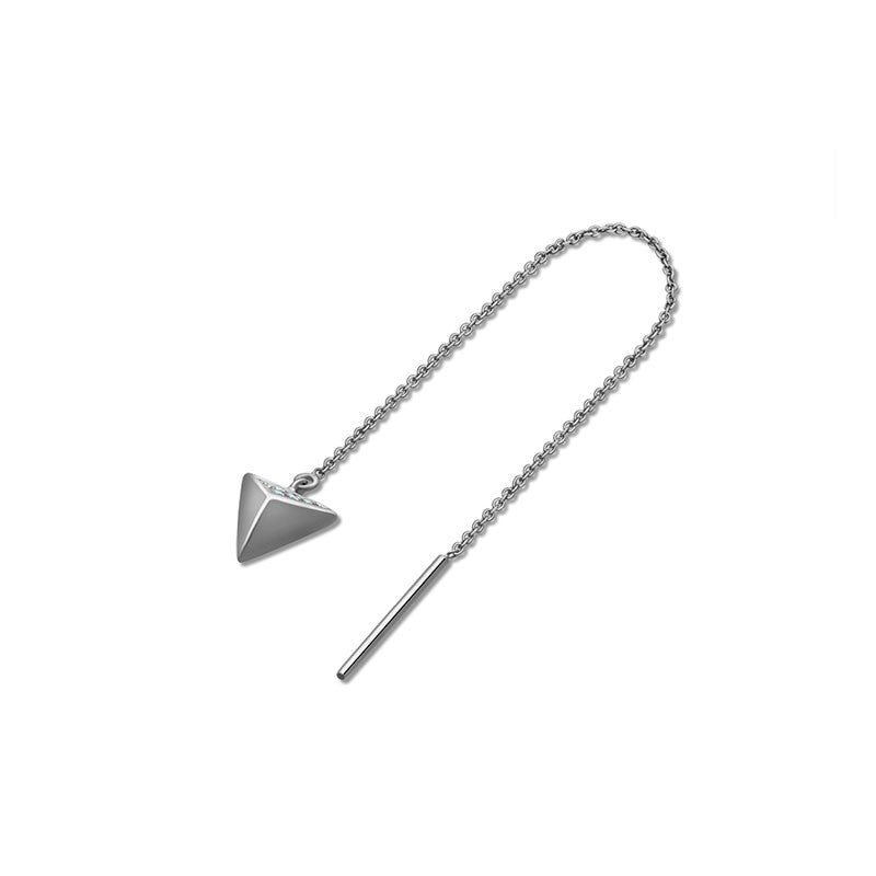 18k Gold Triangle Shape Chain Diamond Earring - Genevieve Collection