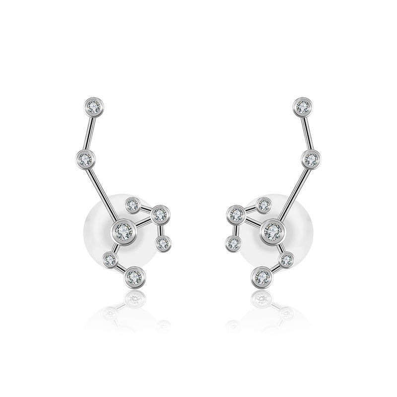 Sagittarius Zodiac Constellation Earring 18k Gold & Diamond - Genevieve Collection