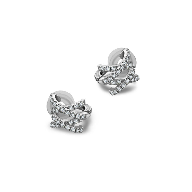 18k Gold Double Cross Diamond Ear Cuff - Genevieve Collection