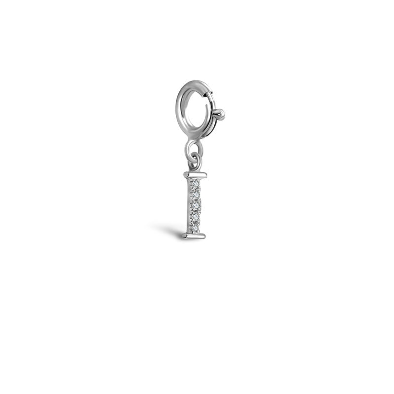18k Gold Letter "I" Diamond Charms - Genevieve Collection