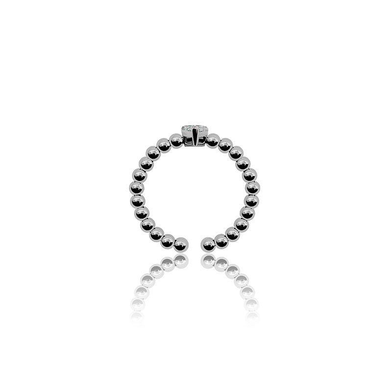 18k Gold Marquise Shape Adjustable Titanium Diamond Ring - Genevieve Collection