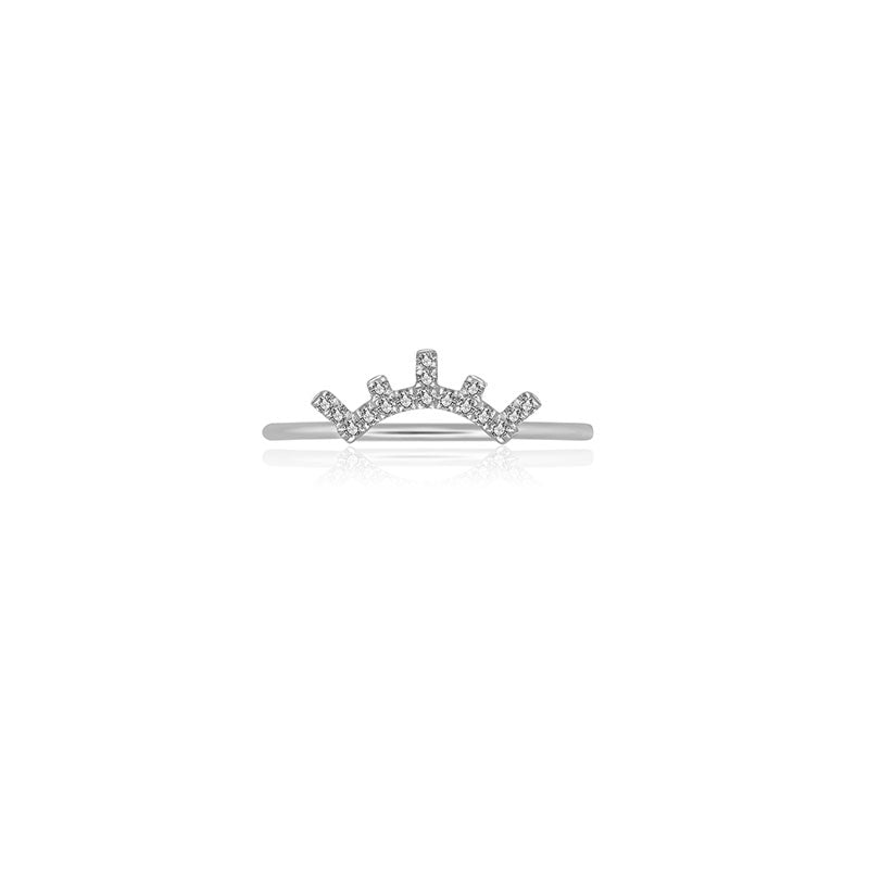 18k Gold Eyelash Shape Diamond Ring - Genevieve Collection