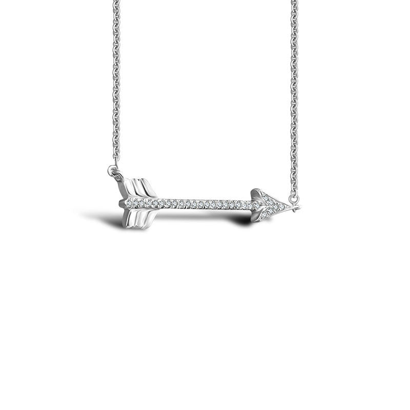 18k Gold Arrow Diamond Necklace - Genevieve Collection
