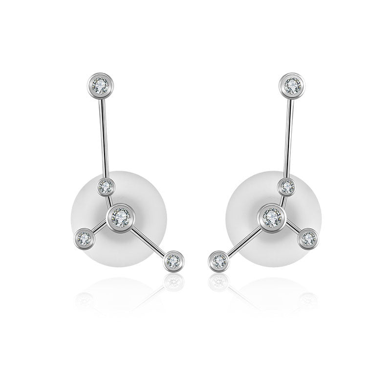 Cancer Zodiac Constellation Earring 18k Gold & Diamond - Genevieve Collection