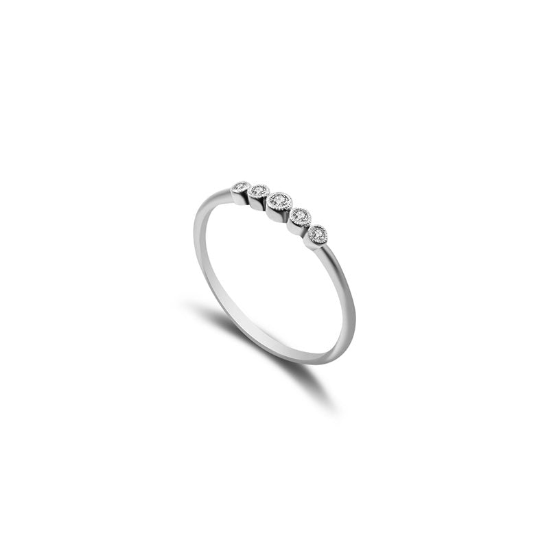 18k Gold Polka Dot Diamond Ring - Genevieve Collection