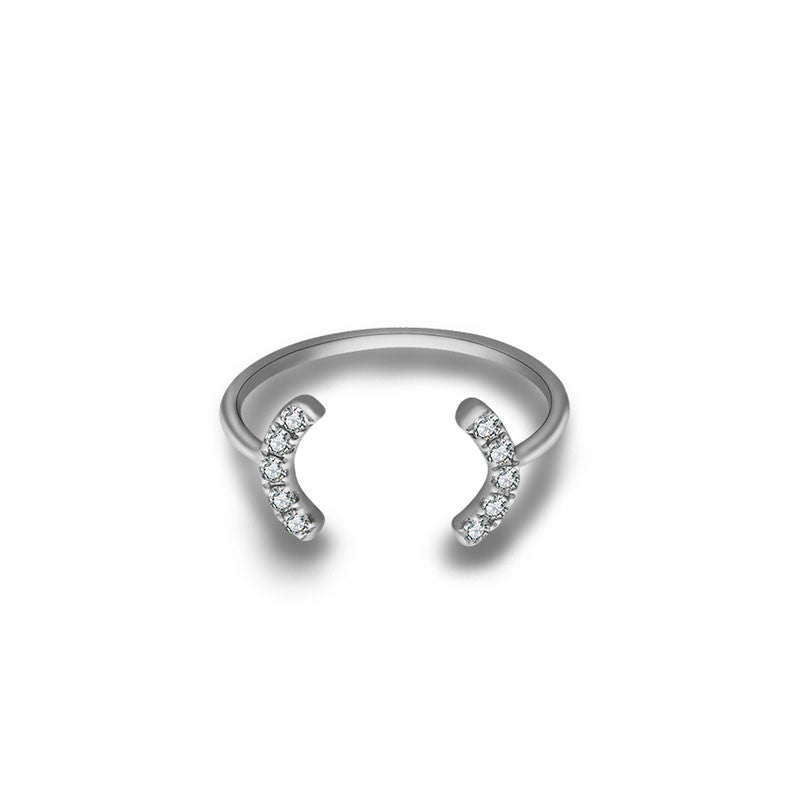 18k Gold Bracket Diamond Midi / Pinky Ring - Genevieve Collection
