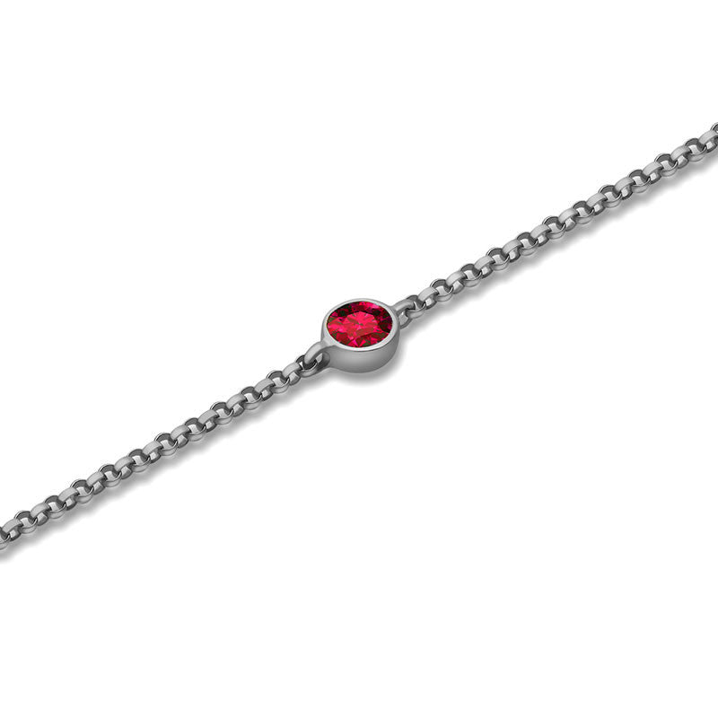 18k Gold January Birthstone Garnet Bracelet - Genevieve Collection