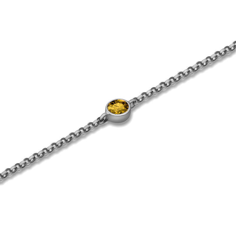 18k Gold November Birthstone Citrine Bracelet - Genevieve Collection