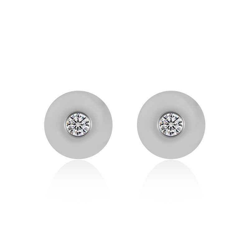 18k Gold Single Diamond Stud Earring - Genevieve Collection