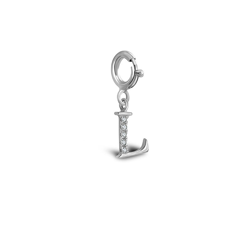 18k Gold Letter "L" Diamond Charms - Genevieve Collection