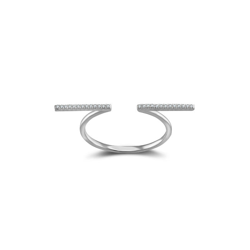 18k Gold Line Diamond Open Ring - Genevieve Collection