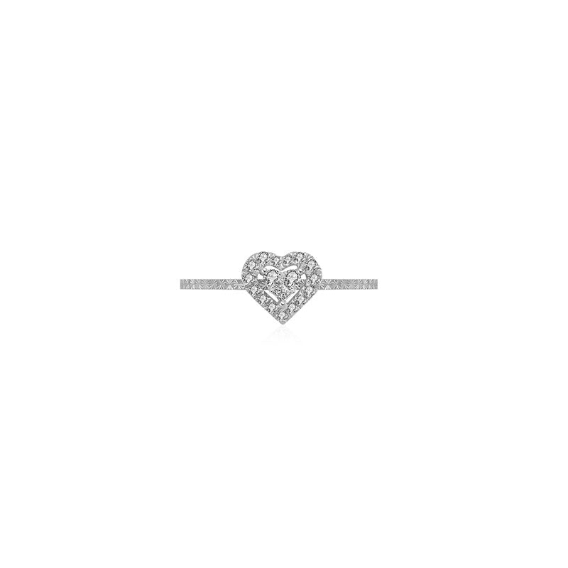 18k Gold Heart Shape Diamond Ring - Genevieve Collection