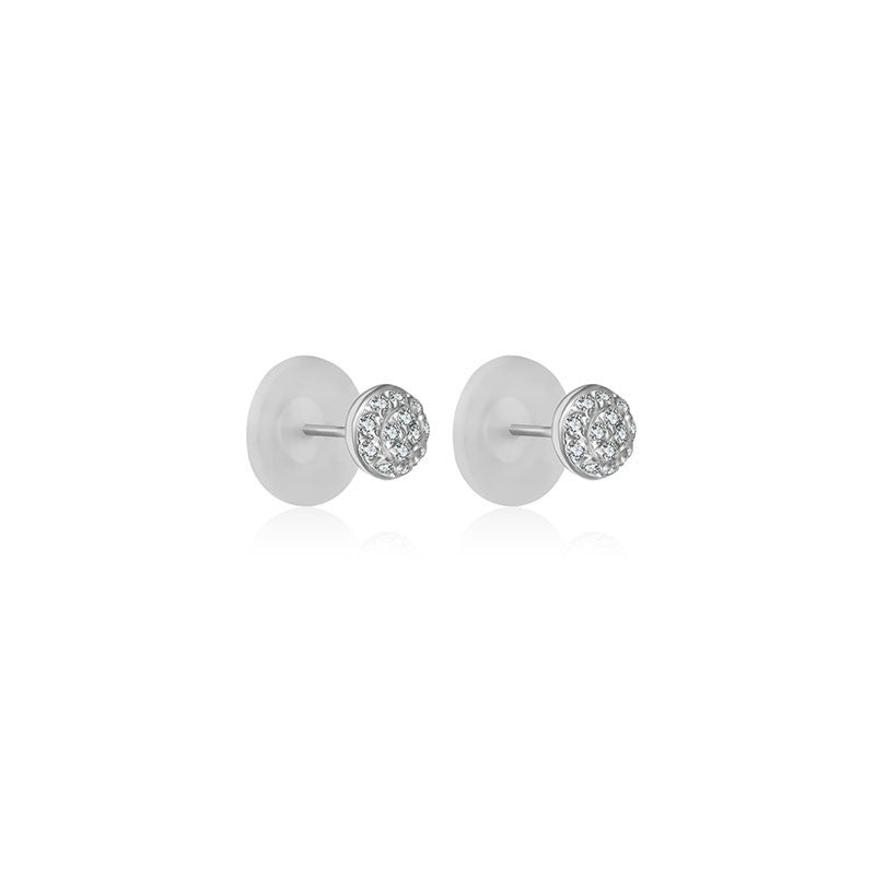 18k Gold Round Shape Diamond Earring - Genevieve Collection