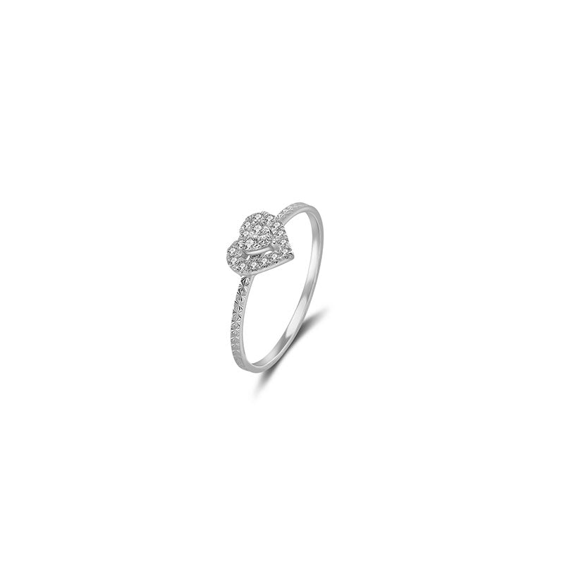 18k Gold Heart Shape Diamond Ring - Genevieve Collection