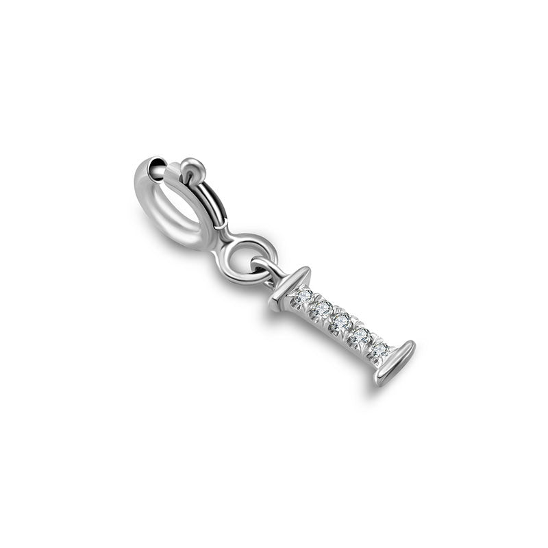 18k Gold Letter "I" Diamond Charms - Genevieve Collection