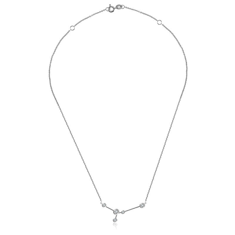 Cancer Zodiac Constellation Necklace 18k Gold & Diamond - Genevieve Collection