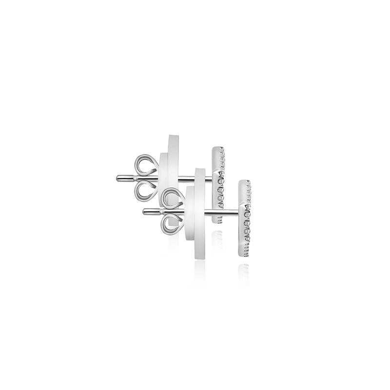 18k Gold Geometric Cube Diamond Earring - Genevieve Collection