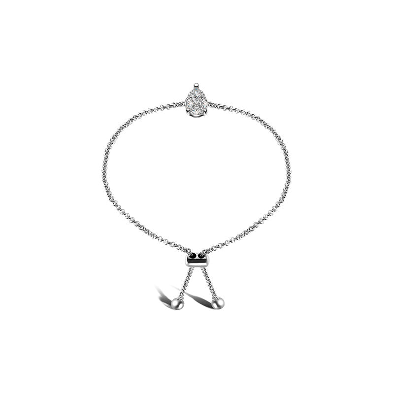 18k Gold Pear-Shaped Adjustable Diamond Bracelet - Genevieve Collection