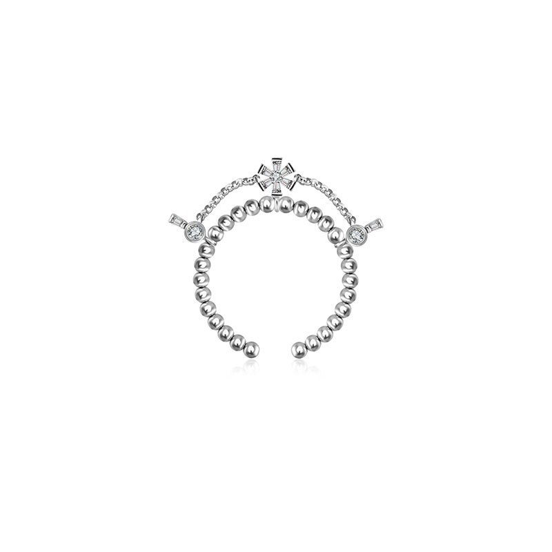 18k Gold Star Shape Adjustable Titanium Diamond Ring - Genevieve Collection