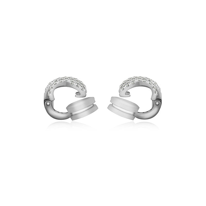 18k Gold Double Cross Diamond Ear Cuff - Genevieve Collection